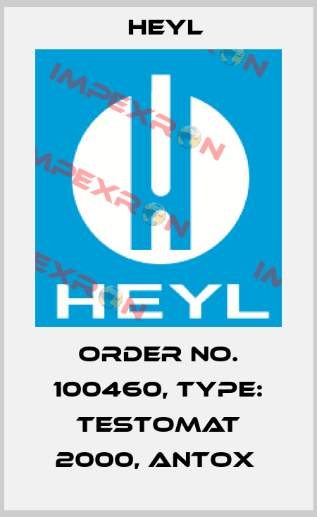 Order No. 100460, Type: Testomat 2000, Antox  Heyl