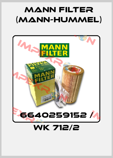 6640259152 / WK 712/2 Mann Filter (Mann-Hummel)
