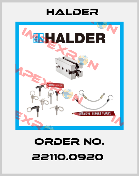 Order No. 22110.0920  Halder