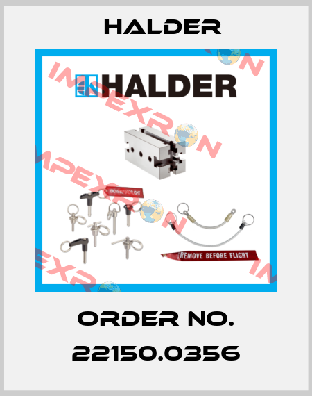 Order No. 22150.0356 Halder