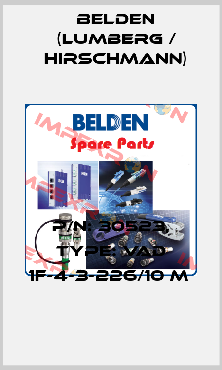 P/N: 30523, Type: VAD 1F-4-3-226/10 M  Belden (Lumberg / Hirschmann)