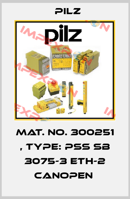 Mat. No. 300251 , Type: PSS SB 3075-3 ETH-2 CANopen  Pilz