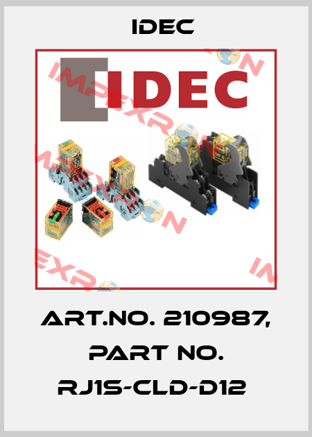Art.No. 210987, Part No. RJ1S-CLD-D12  Idec