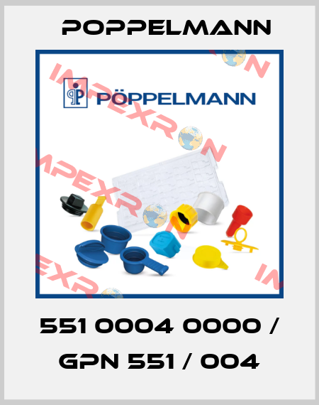 551 0004 0000 / GPN 551 / 004 Poppelmann