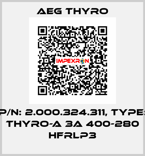 P/N: 2.000.324.311, Type: Thyro-A 3A 400-280 HFRLP3 AEG THYRO