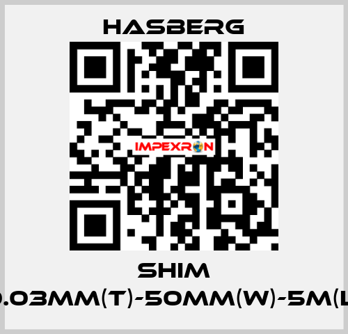 SHIM 0.03MM(T)-50MM(W)-5M(L) Hasberg