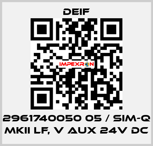 2961740050 05 / SIM-Q MKII LF, V aux 24V DC Deif