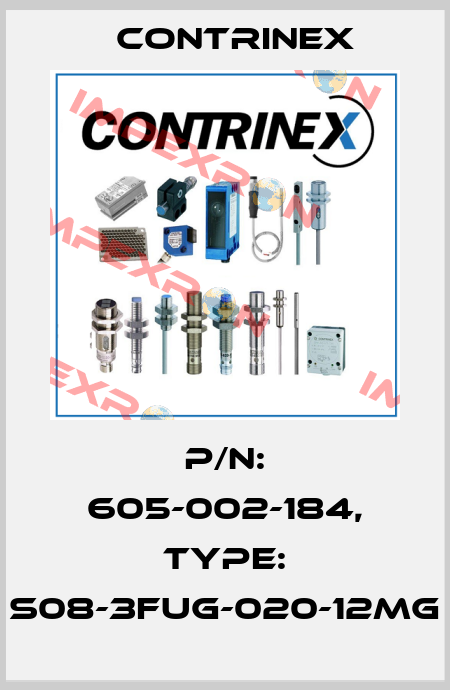 p/n: 605-002-184, Type: S08-3FUG-020-12MG Contrinex