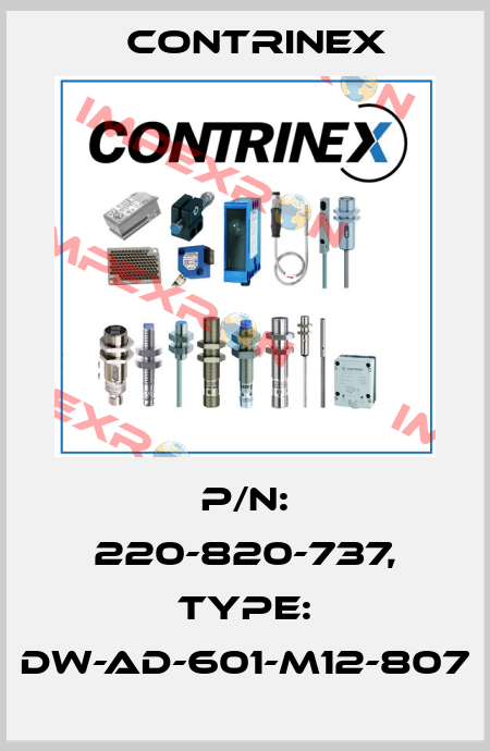p/n: 220-820-737, Type: DW-AD-601-M12-807 Contrinex