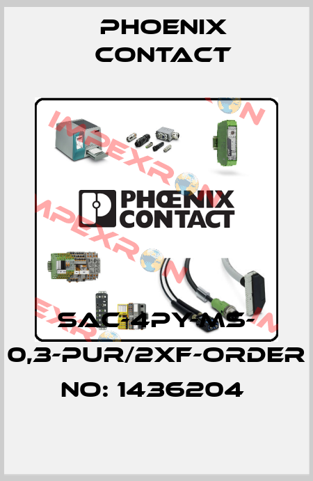 SAC-4PY-MS- 0,3-PUR/2XF-ORDER NO: 1436204  Phoenix Contact