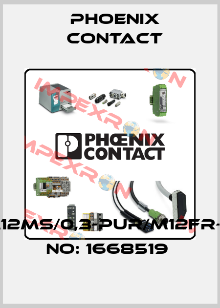 SAC-4P-M12MS/0,3-PUR/M12FR-3L-ORDER NO: 1668519  Phoenix Contact