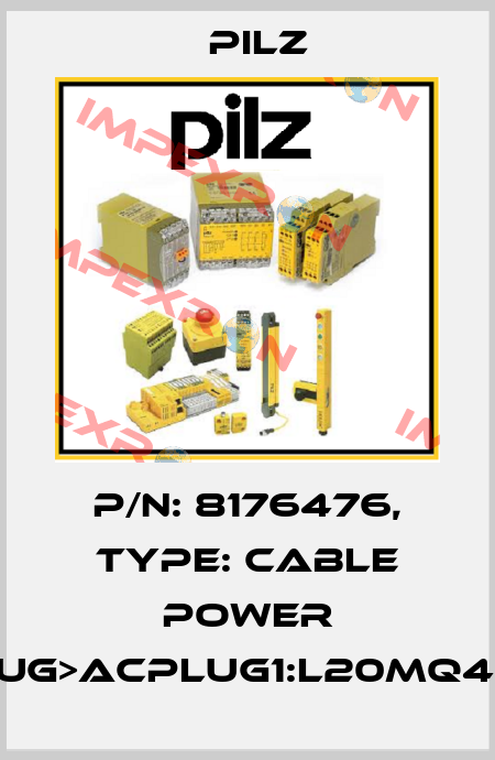 p/n: 8176476, Type: Cable Power PROplug>ACplug1:L20mQ4,0BRSK Pilz