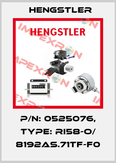 p/n: 0525076, Type: RI58-O/ 8192AS.71TF-F0 Hengstler