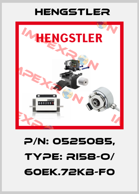p/n: 0525085, Type: RI58-O/ 60EK.72KB-F0 Hengstler