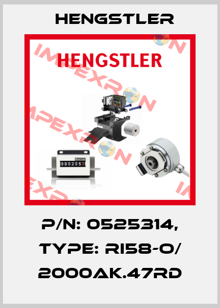 p/n: 0525314, Type: RI58-O/ 2000AK.47RD Hengstler