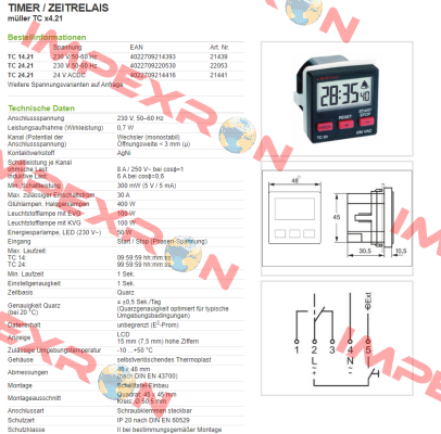 TC 24.21 - 24V ACDC / PN: 21441 Hugo Muller