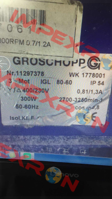 11297378 WK1778001    OEM Groschopp