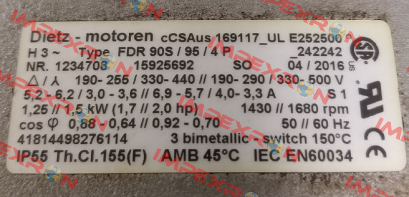 FDR90S/95/4P (OEM) Dietz-Motoren