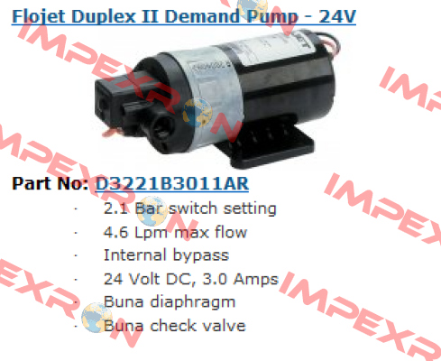 D3221B3011AR  Flojet Pump