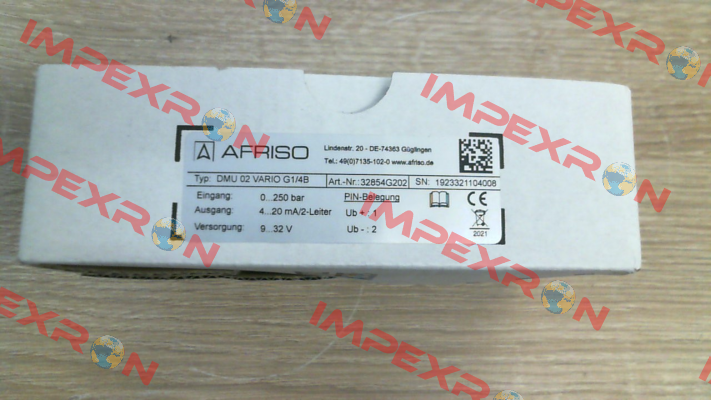 DMU 02 Vario 0/250bar G1/4B G2O2 (32854G2O2) Afriso