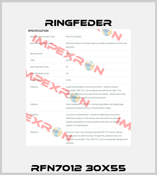 RFN7012 30X55 Ringfeder